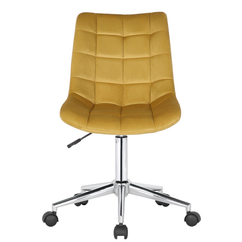 Silla de oficina Medford de terciopelo amarillo