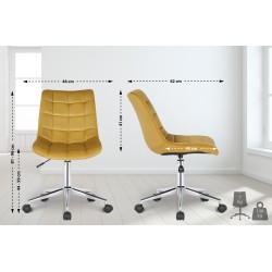 Silla de oficina Medford de terciopelo amarillo