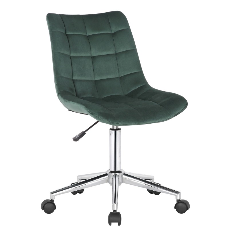 Silla de oficina de terciopelo verde Medford