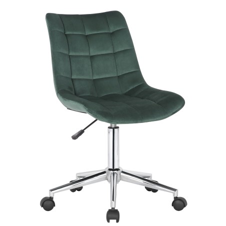 Silla de oficina de terciopelo verde Medford