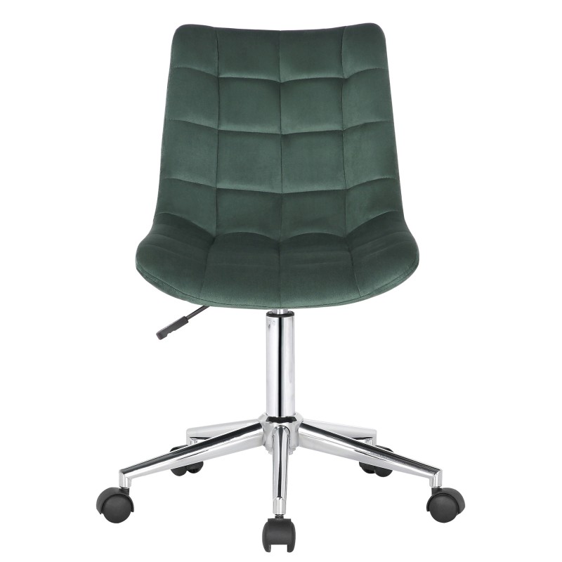 Silla de oficina de terciopelo verde Medford