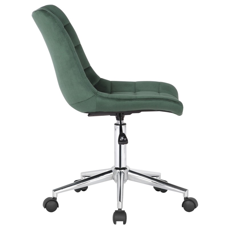 Silla de oficina de terciopelo verde Medford