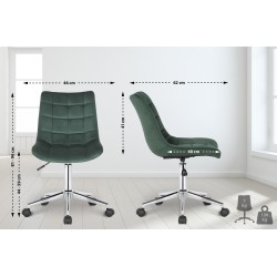 Silla de oficina de terciopelo verde Medford