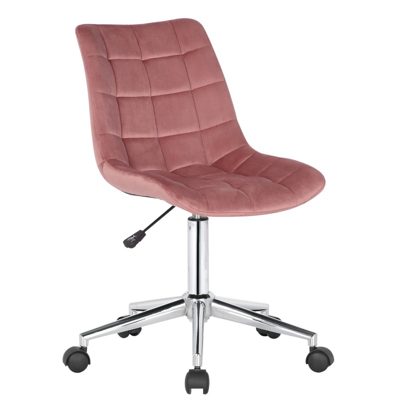 Silla de oficina Medford de terciopelo rosa