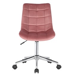 Silla de oficina Medford de terciopelo rosa