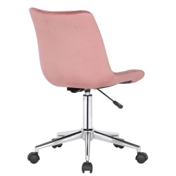 Silla de oficina Medford de terciopelo rosa