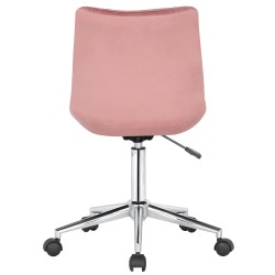 Silla de oficina Medford de terciopelo rosa