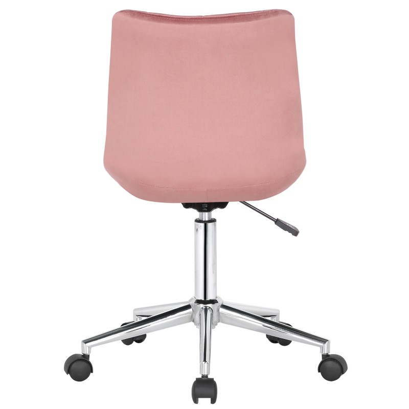 Silla de oficina Medford de terciopelo rosa