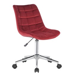 Silla de oficina Medford de terciopelo rojo