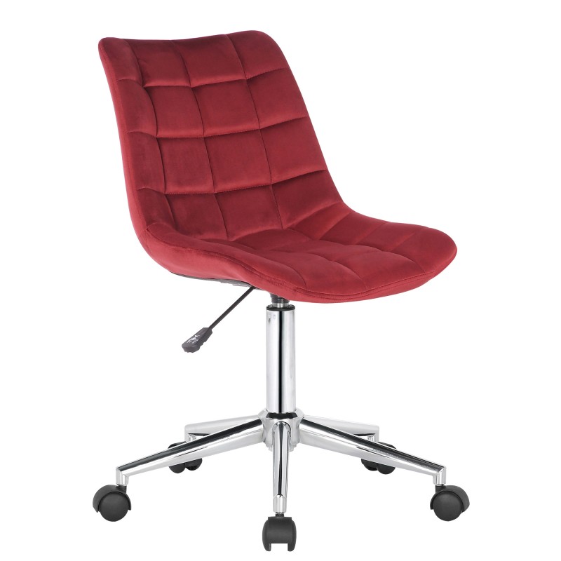 Silla de oficina Medford de terciopelo rojo
