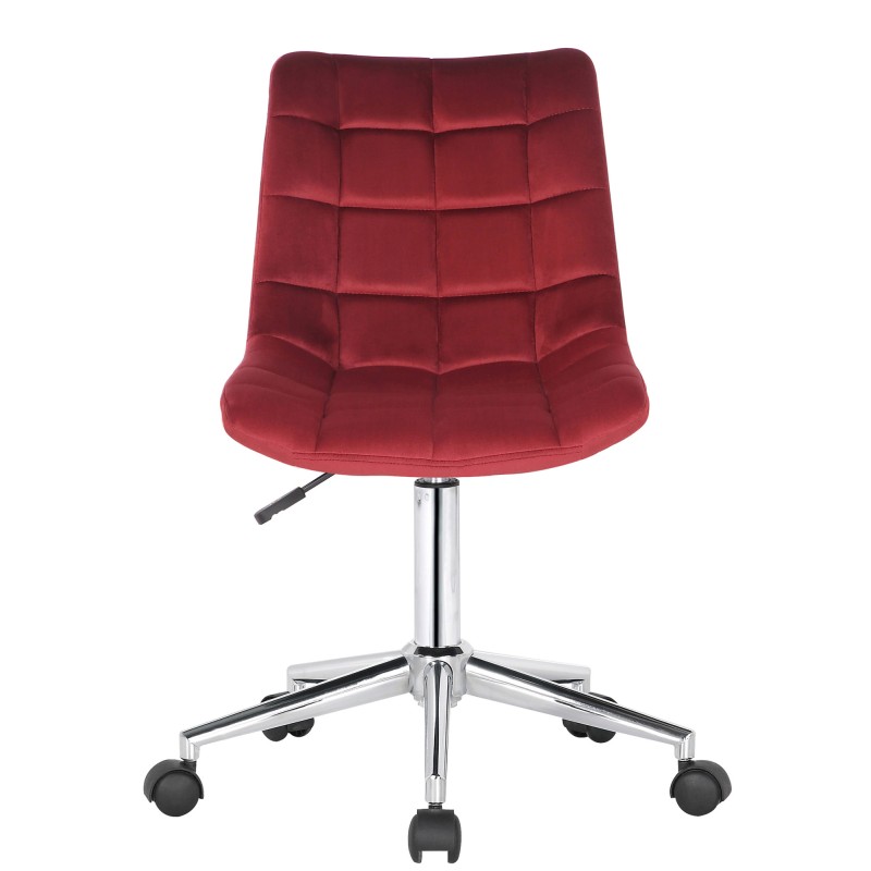 Silla de oficina Medford de terciopelo rojo