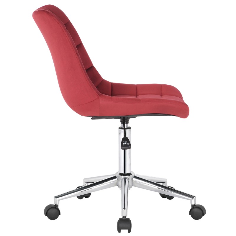 Silla de oficina Medford de terciopelo rojo