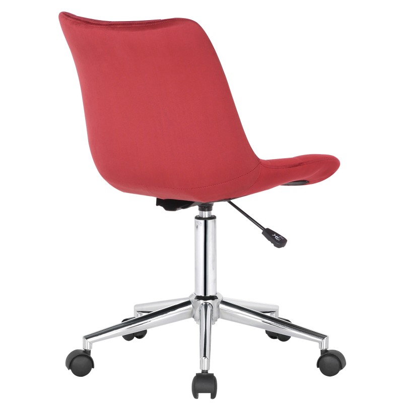 Silla de oficina Medford de terciopelo rojo