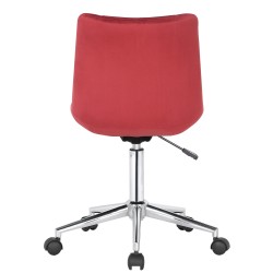 Silla de oficina Medford de terciopelo rojo