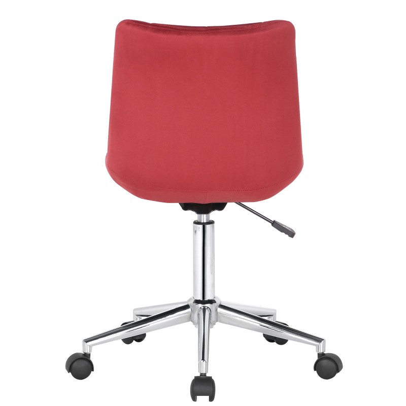 Silla de oficina Medford de terciopelo rojo