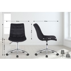 Silla de oficina Medford de terciopelo negro