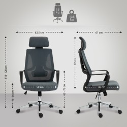 Silla de oficina gris Kanab
