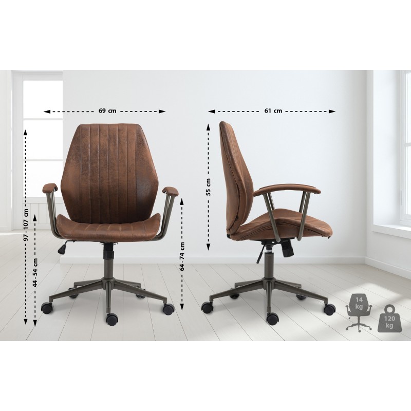 Sillón de oficina Nampa coñac