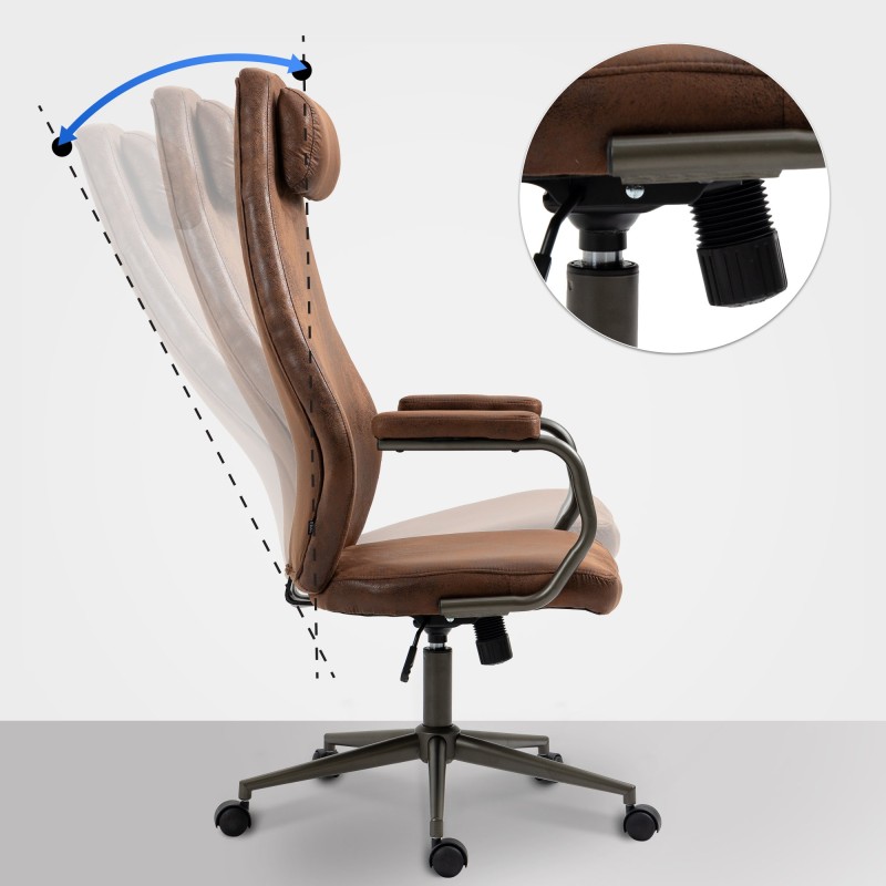 Silla de oficina Pocatello color coñac