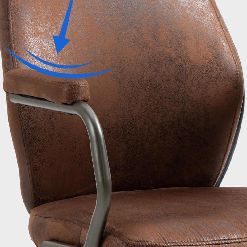 Silla de oficina Pocatello color coñac