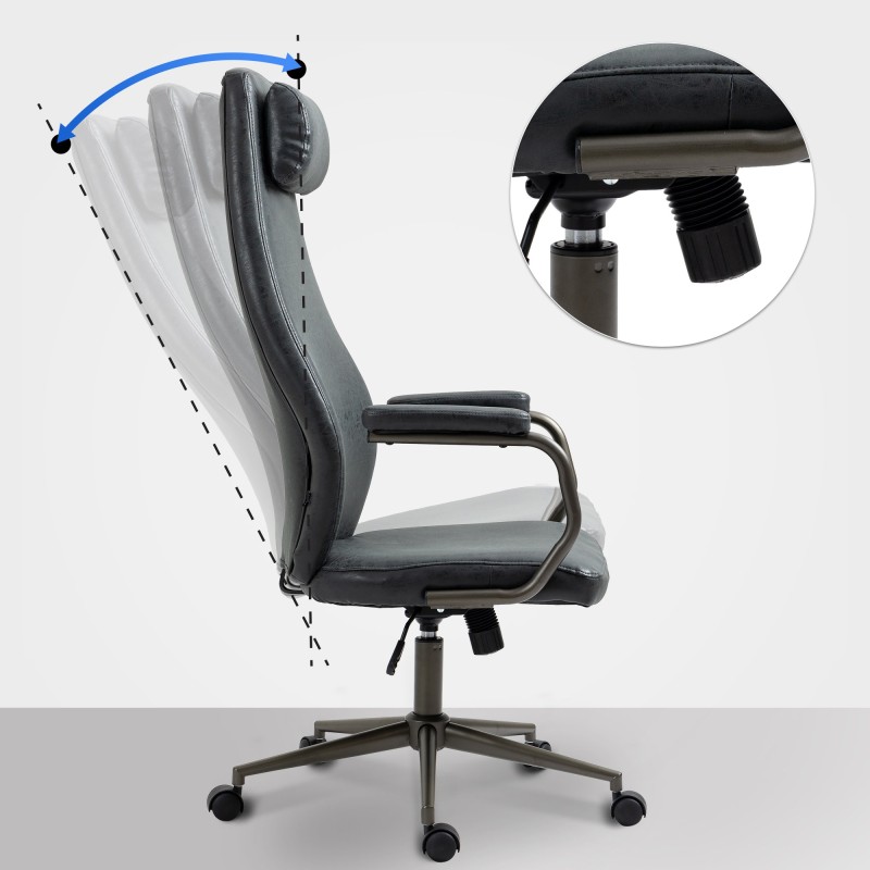 Silla de oficina Pocatello antigua negra