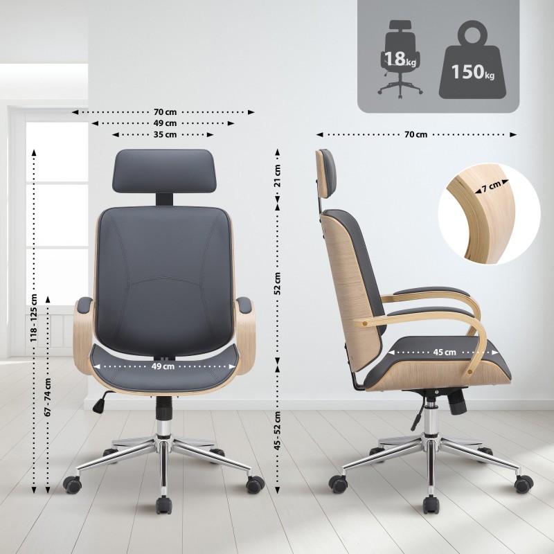 Silla de oficina Dayton Natura/Gris