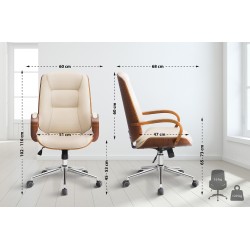 Silla de oficina Yankton en nogal/crema