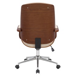 Silla de oficina Yankton en nogal/crema