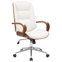 Silla de oficina Yankton nogal/blanco