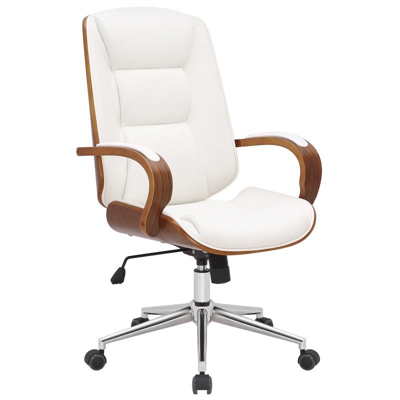 Silla de oficina Yankton nogal/blanco