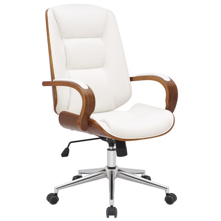 Silla de oficina Yankton nogal/blanco