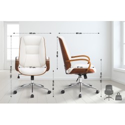 Silla de oficina Yankton nogal/blanco