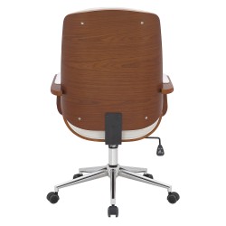 Silla de oficina Yankton nogal/blanco
