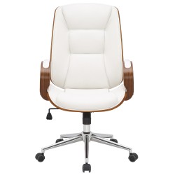 Silla de oficina Yankton nogal/blanco