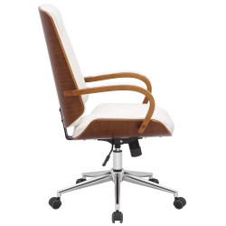Silla de oficina Yankton nogal/blanco