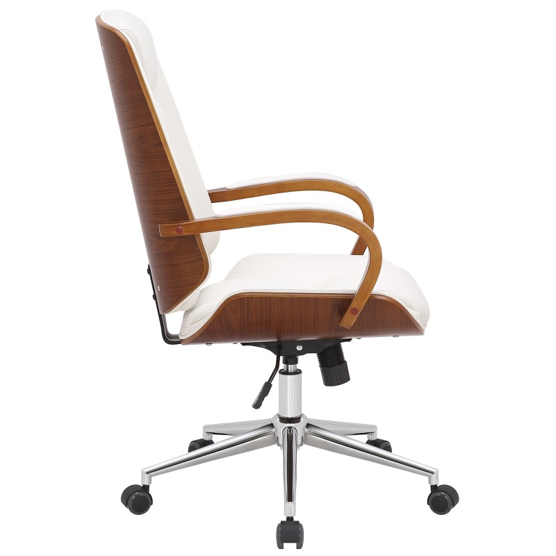Silla de oficina Yankton nogal/blanco