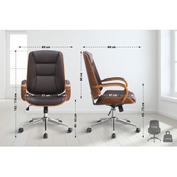 Silla de oficina Yankton nogal/marrón