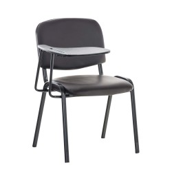 Juego de 4 sillas Ken con mesa plegable, piel sintética marrón