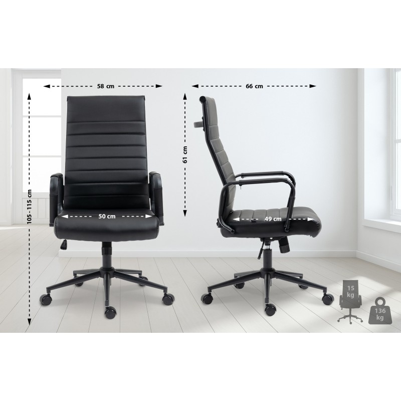 Silla de oficina Columbus negra/negra