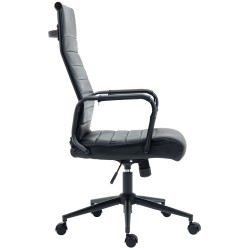 Silla de oficina Columbus en piel auténtica color negro/negro