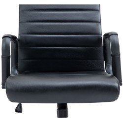 Silla de oficina Columbus en piel auténtica color negro/negro