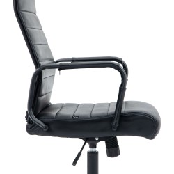 Silla de oficina Columbus en piel auténtica color negro/negro