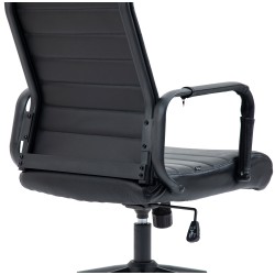 Silla de oficina Columbus en piel auténtica color negro/negro
