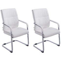 Juego de 2 sillas cantilever blancas Anubis XL