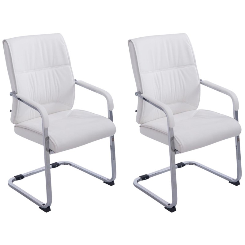 Juego de 2 sillas cantilever blancas Anubis XL