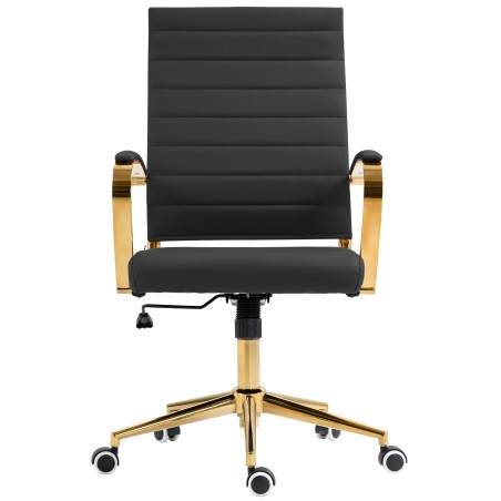 Silla de oficina Havanna, piel sintética negra