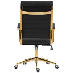 Silla de oficina Havanna, piel sintética negra