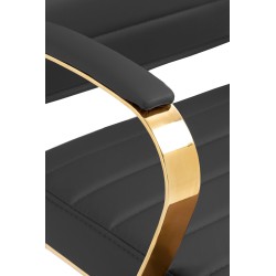 Silla de oficina Havanna, piel sintética negra