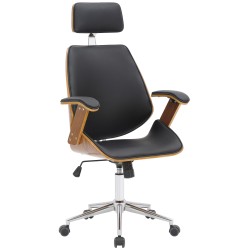 Silla de oficina Chicago, piel sintética, nogal/negro