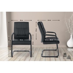 Silla de visita Anubis XL negra/negra